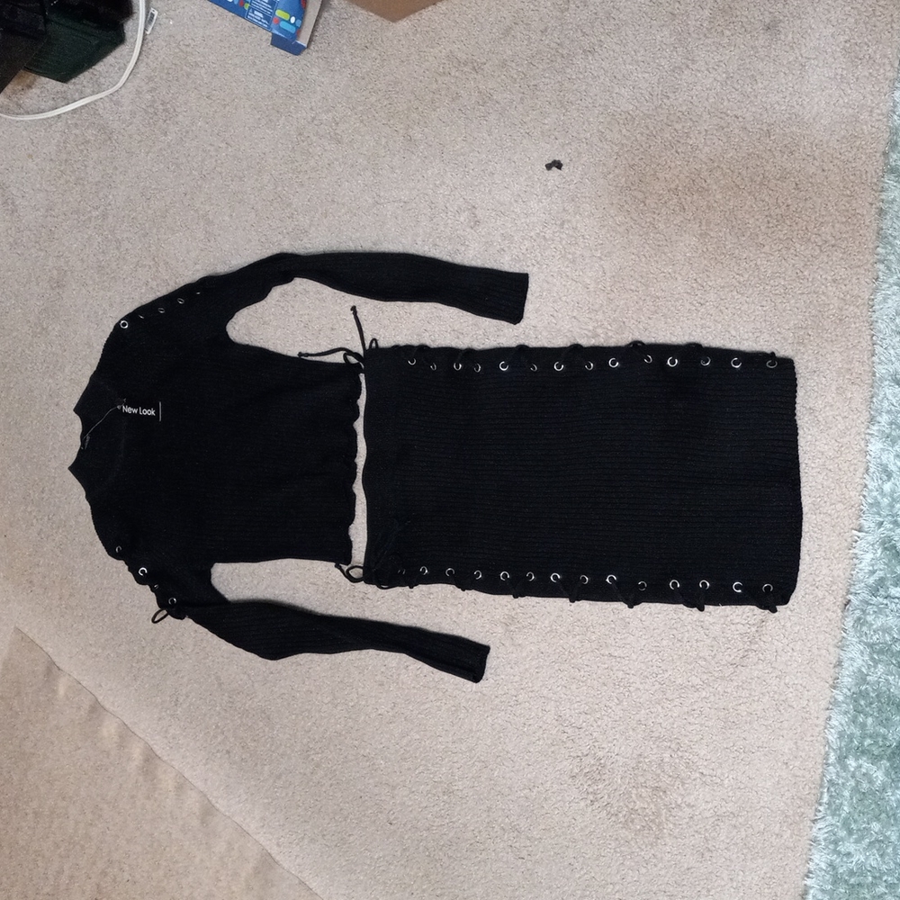 Two piece skirt sweater set